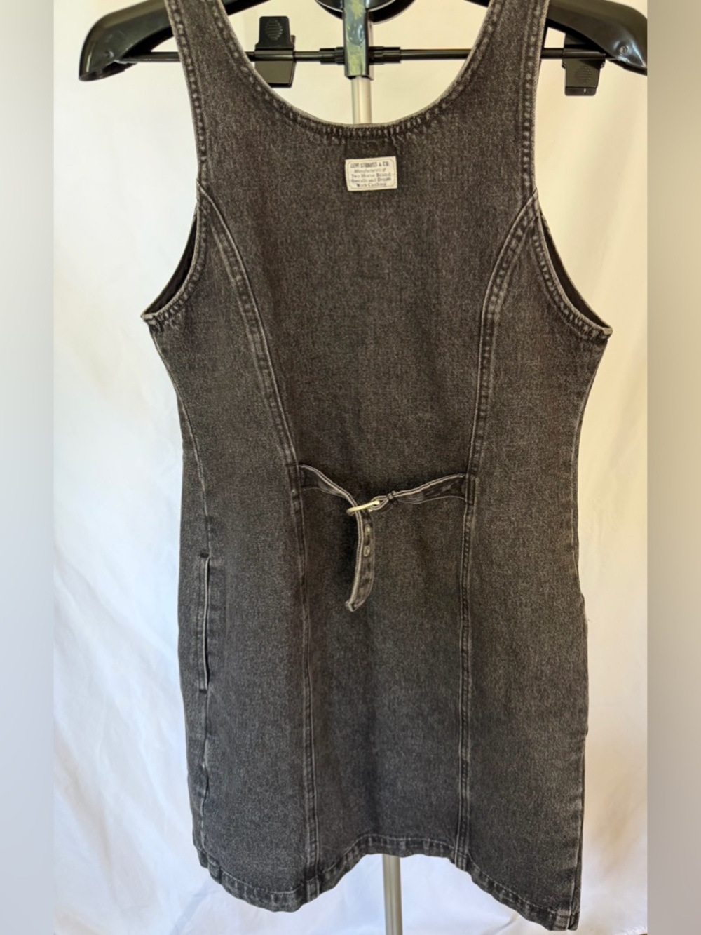 Levi’s Tuli Denim Mini Dress Black Stonewash Size M NWT - Picture 6 of 12